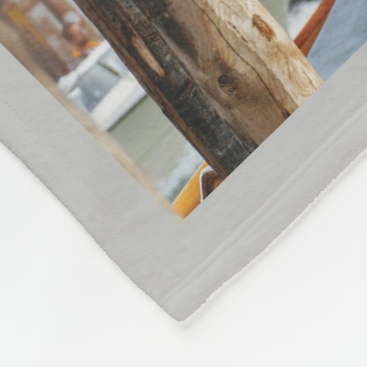 Reisherinneringen Foto Keepsake Wit Grijs Fleece Deken (Hoek)