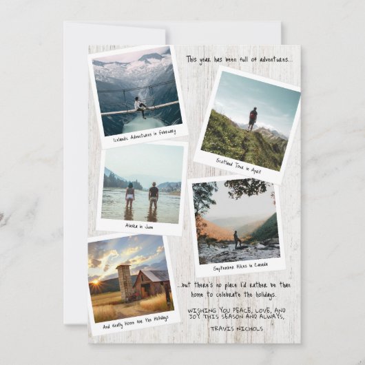 Reisherinneringen Fotocollage Kerstmis Feestdagenkaart (Voorkant)