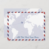 Reisideeën. wereldkaart briefkaart (Voorkant / Achterkant)