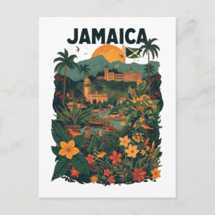 Reisillustratie in vintage stijl Jamaica Briefkaart