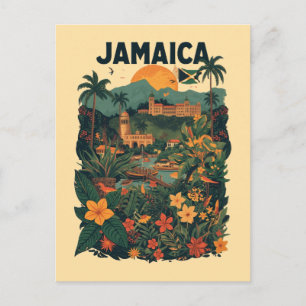 Reisillustratie in vintage stijl Jamaica Briefkaart