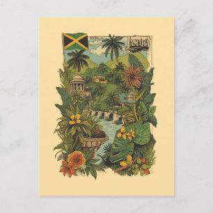 Reisillustratie in vintage stijl Jamaica Briefkaart