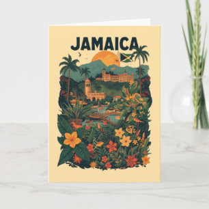 Reisillustratie in vintage stijl Jamaica Kaart