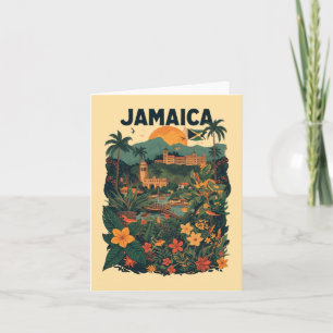 Reisillustratie in vintage stijl Jamaica Kaart