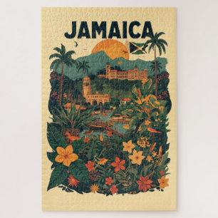 Reisillustratie in vintage stijl Jamaica Legpuzzel