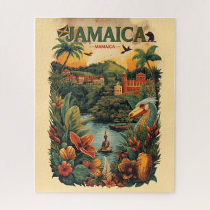 Reisillustratie in vintage stijl Jamaica Legpuzzel