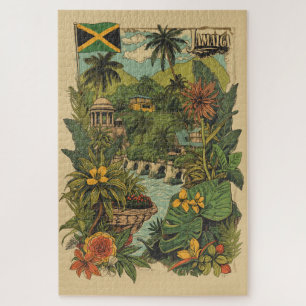Reisillustratie in vintage stijl Jamaica Legpuzzel