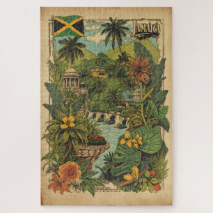 Reisillustratie in vintage stijl Jamaica Legpuzzel