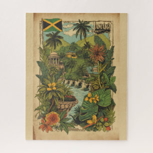 Reisillustratie in vintage stijl Jamaica Legpuzzel