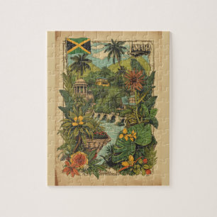 Reisillustratie in vintage stijl Jamaica Legpuzzel