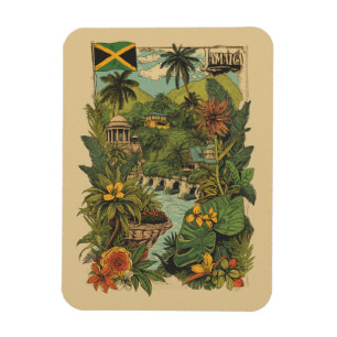 Reisillustratie in vintage stijl Jamaica Magneet