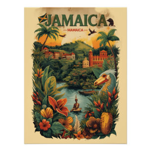 Reisillustratie in vintage stijl Jamaica Perfect Poster