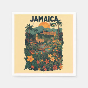 Reisillustratie in vintage stijl Jamaica Servet