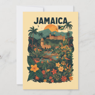 Reisillustratie Jamaica in vintage stijl Feestdagenkaart