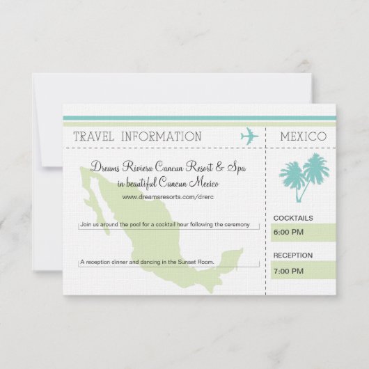 Reisinformatie Instapkaart NAAR MEXICO Kaart (Voorkant)