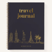 Reisjournaal | Beroemde wereldmonumenten Indigo Bl Notitieboek (Voorkant)