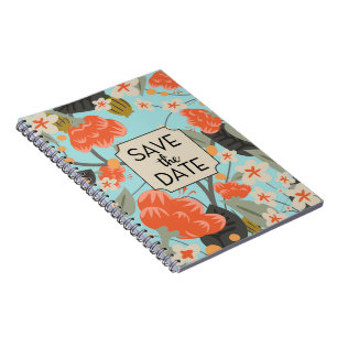 Reisjournaal in bloemige vintage stijl. notitieboek