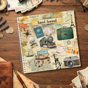 Reisjournaal met vintage collage   notitieboek