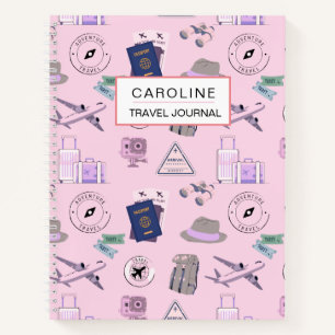 Reisjournaal voor haar aangepaste tekst notitieboek