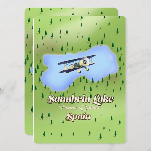 Reiskaart bij het meer van Sanabria in Spanje. (Voorkant / Achterkant)