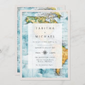 Reiskaart bruiloft uitnodiging (Voorkant / Achterkant)