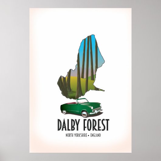 Reiskaart Dalby Forest North Yorkshire Poster (Voorkant)