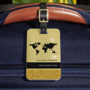 Reiskaart Gold Classy International Adventures Bagagelabel
