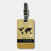 Reiskaart Gold Classy International Adventures Bagagelabel (Voorkant verticaal)
