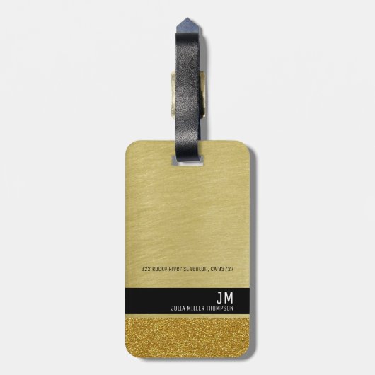 Reiskaart Gold Classy International Adventures Bagagelabel (Achterkant verticaal)