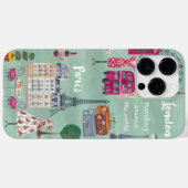 Reiskaart Londen Parijs Case-Mate iPhone Case (Achterkant (horizontaal))