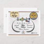 Reiskaart: Om Ma Ni Pad Me Hum Briefkaart (Voorkant / Achterkant)