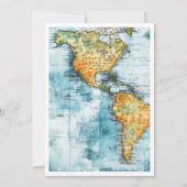 Reiskaart piraten thema bruiloft uitnodiging (Achterkant)