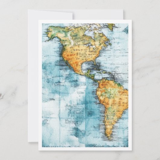 Reiskaart piraten thema bruiloft uitnodiging (Achterkant)