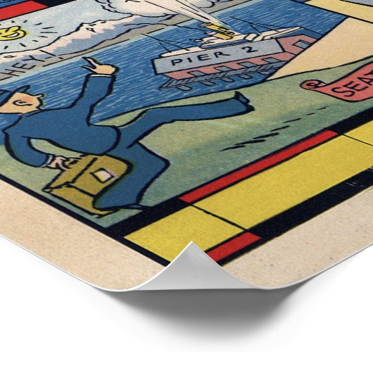 REISKAART VAN ALASKA 1934 POSTER (Hoek)