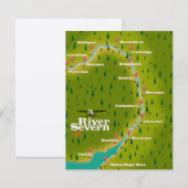 Reiskaart van de rivier de Severn Wales England (Voorkant / Achterkant)