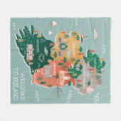 Reiskaart van Ierland | Landmerken en steden Fleece Deken (Voorkant (Horizontaal))