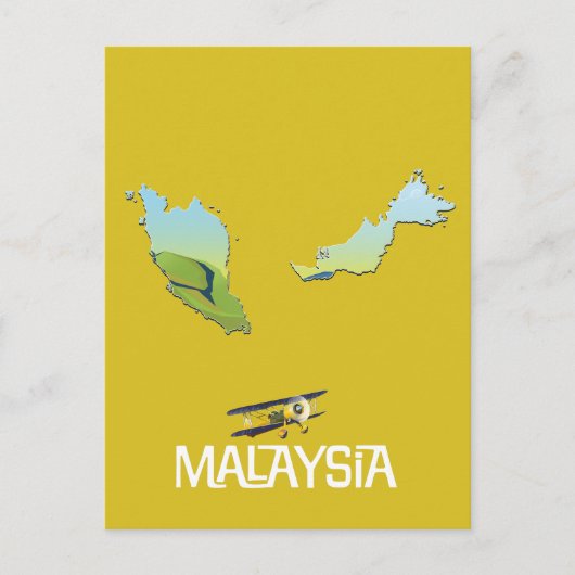 Reiskaart van Maleisië Feestdagenkaart (Voorkant)