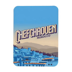 Reiskaart van Marokko chefchaoun, blauwe stad cade Magneet