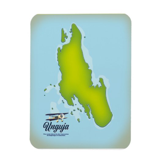 Reiskaart van Unguja Island Magneet (Verticaal)