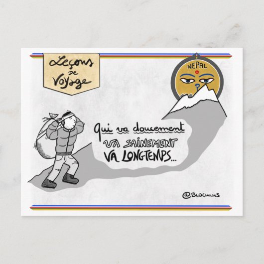 Reiskaart: Vertraag, adem! Briefkaart (Voorkant)