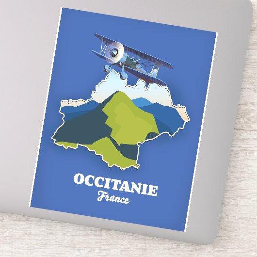 Reiskaart voor Occitanie Frankrijk Sticker (Detail)