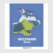 Reiskaart voor Occitanie Frankrijk Sticker (Vel)