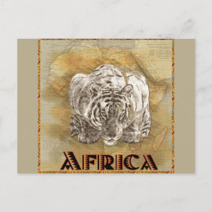 reiskaart voor Tiger-Afrika Briefkaart
