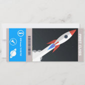 Reiskaartje voor de partij "Space Thema Birthday" Kaart (Achterkant)