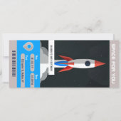 Reiskaartje voor de partij "Space Thema Birthday" Kaart (Voorkant)