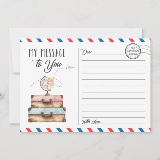Reiskoffer Briefkaart Bericht Kaart (Voorkant)