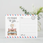 Reiskoffer Briefkaart Bericht Kaart (Staand voorkant)