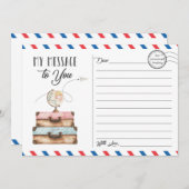 Reiskoffer Briefkaart Bericht Kaart (Voorkant / Achterkant)