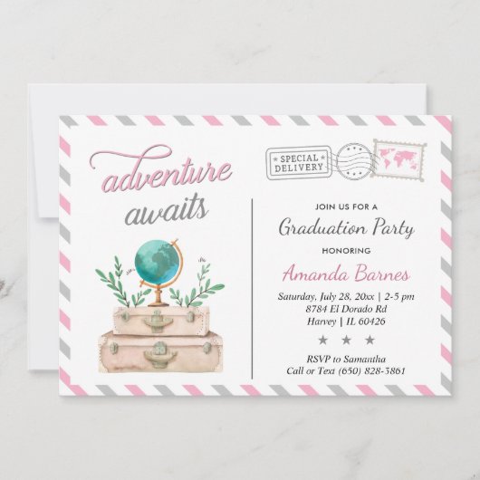 Reiskoffer Graduation Party Adventure wacht op u Kaart (Voorkant)