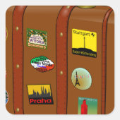 Reiskoffer Vierkante Sticker (Voorkant)